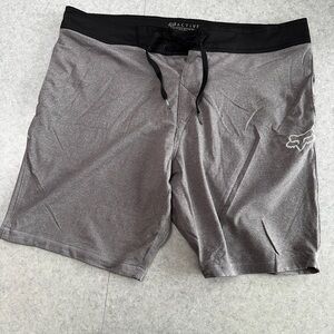 Fox Gray Athletic Swim/Board Shorts with Black Waistband